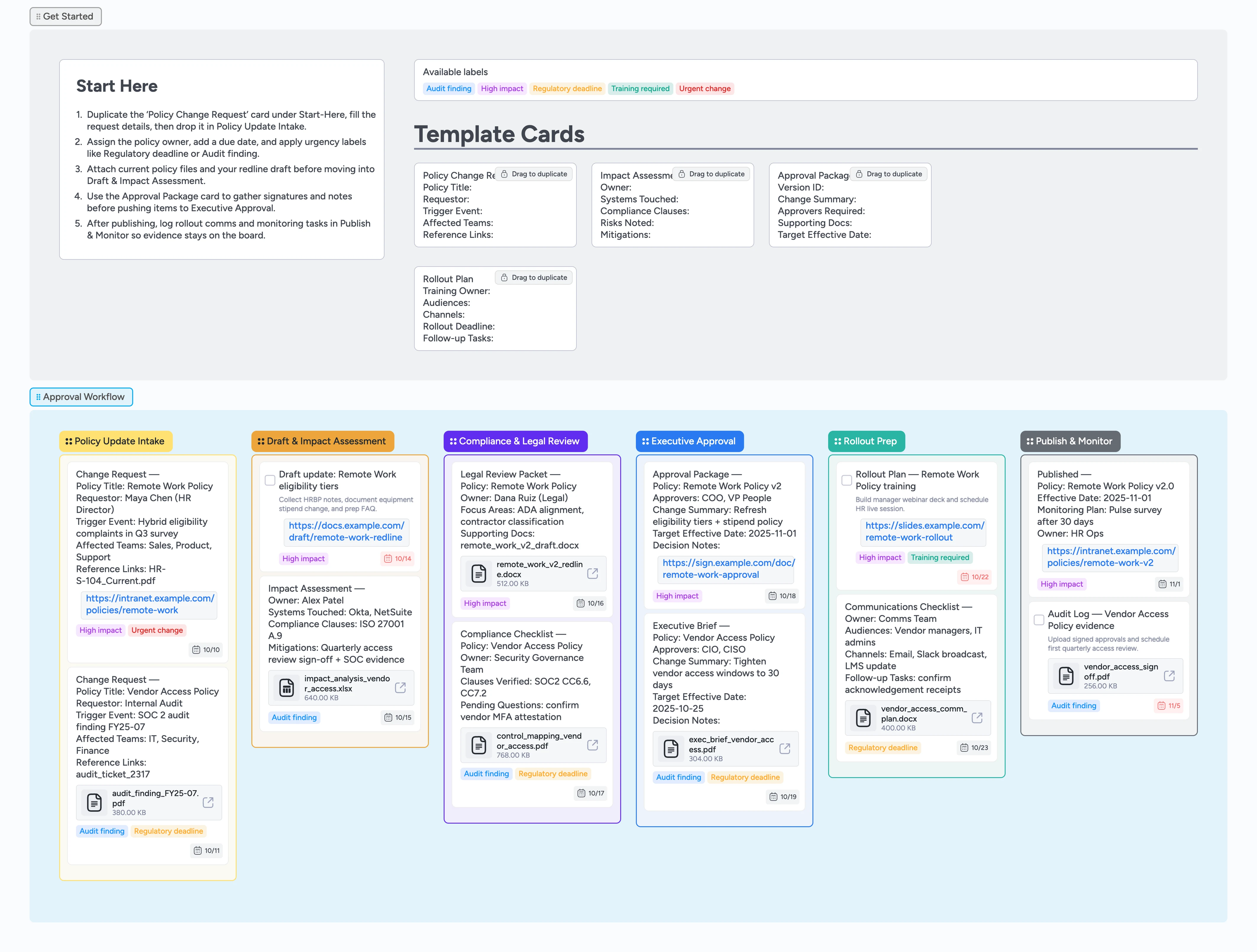 Policy Update Approvals Pipeline Template