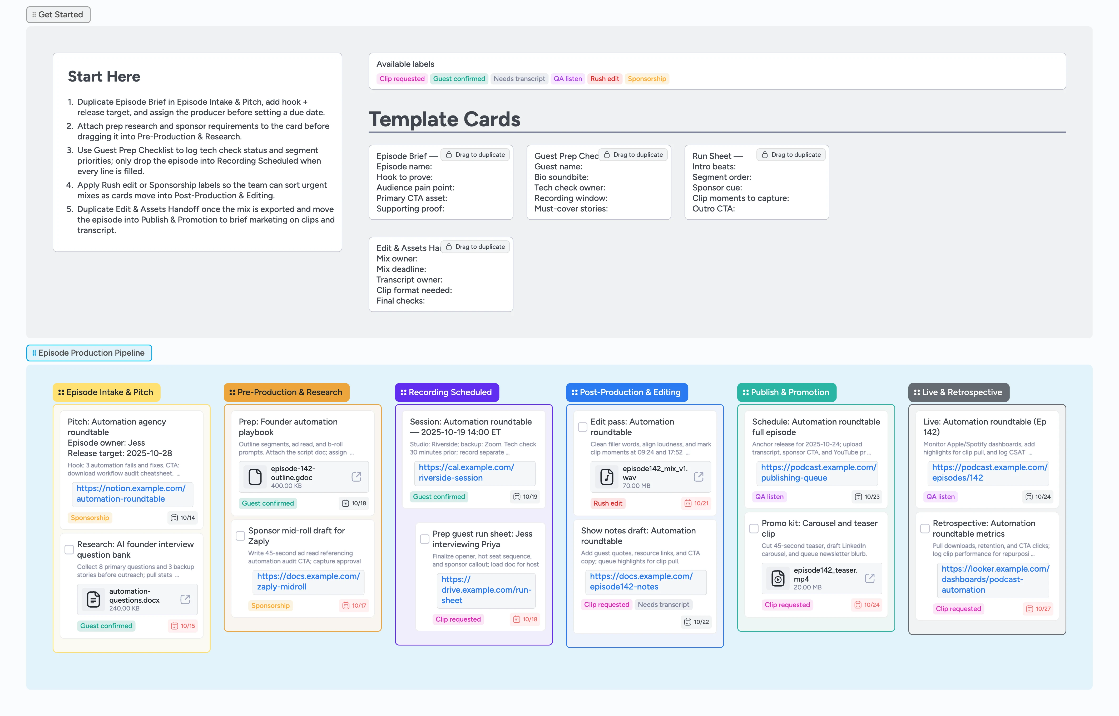 Podcast Episode Pipeline Template