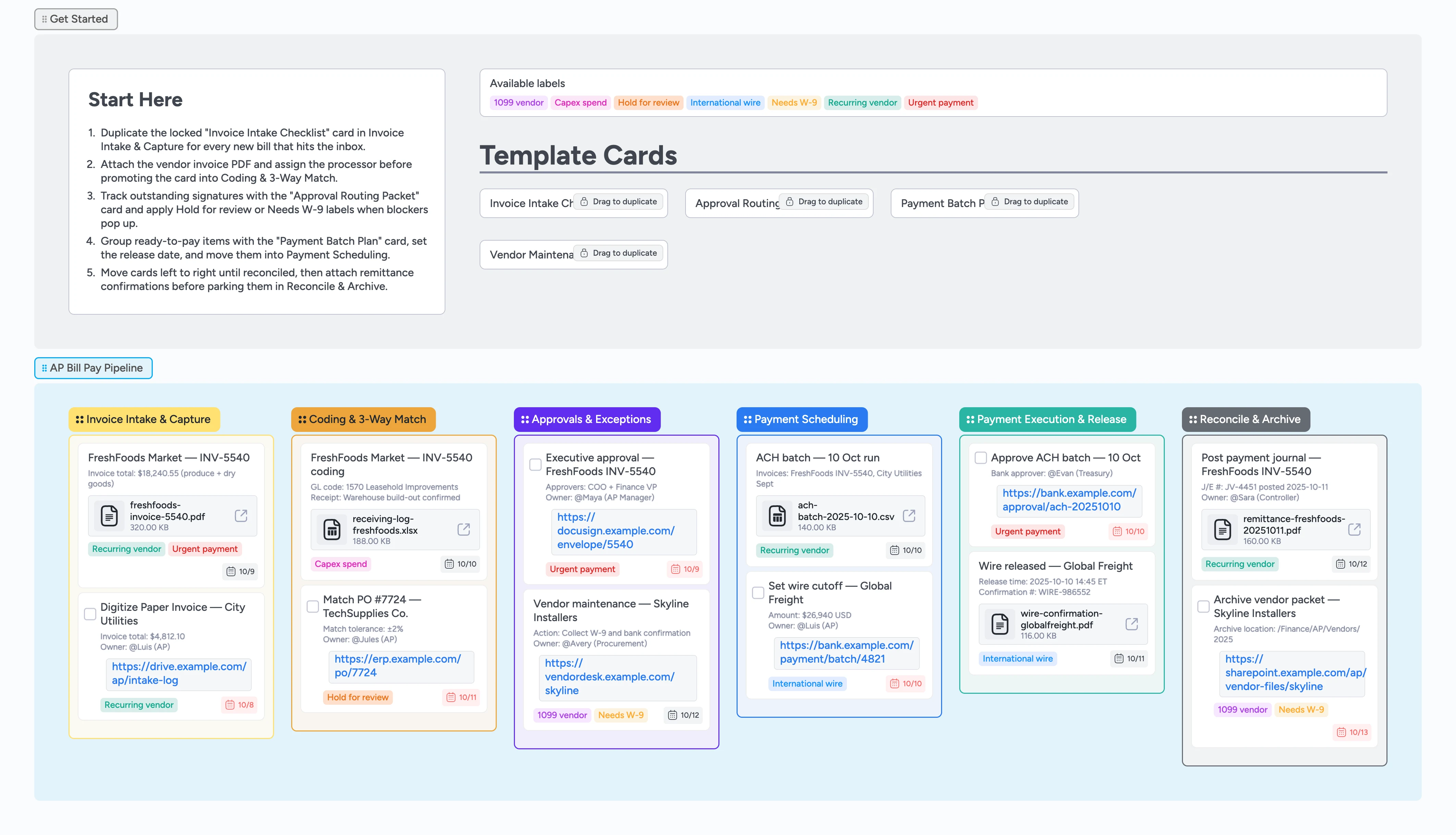 AP Bill Pay Pipeline Template