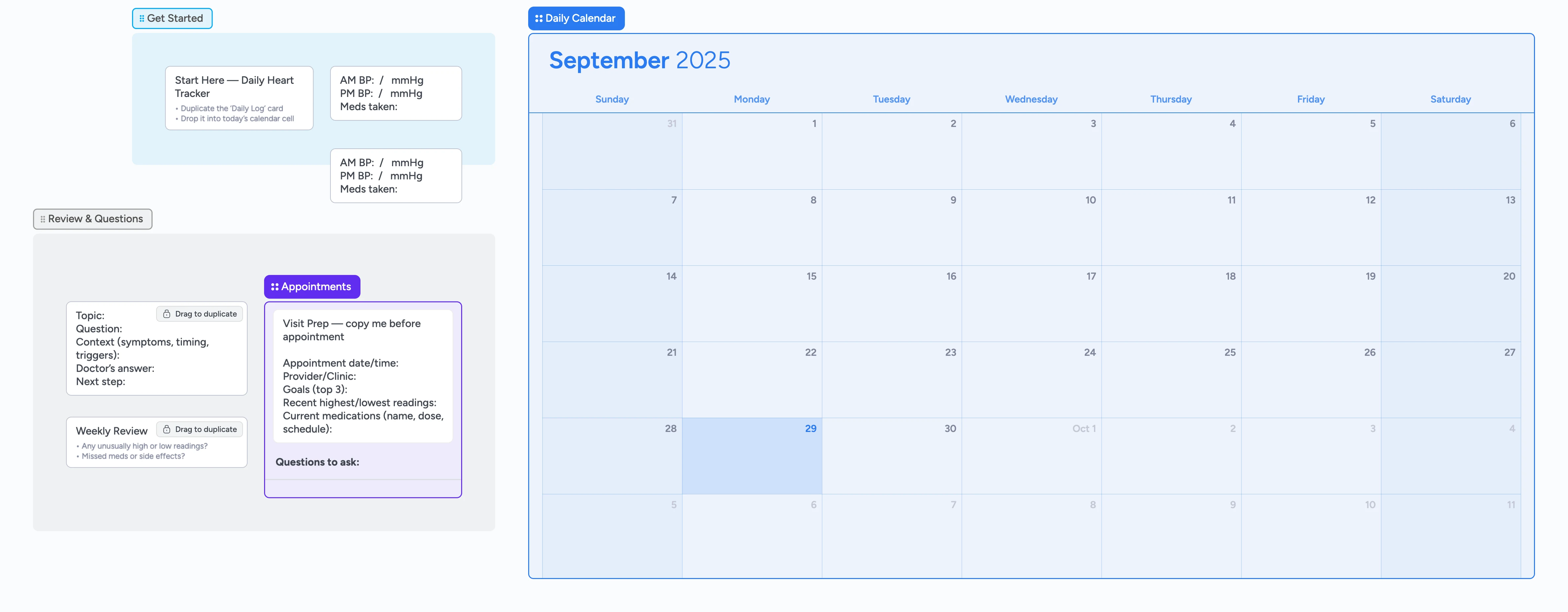 Daily Heart Tracker Template