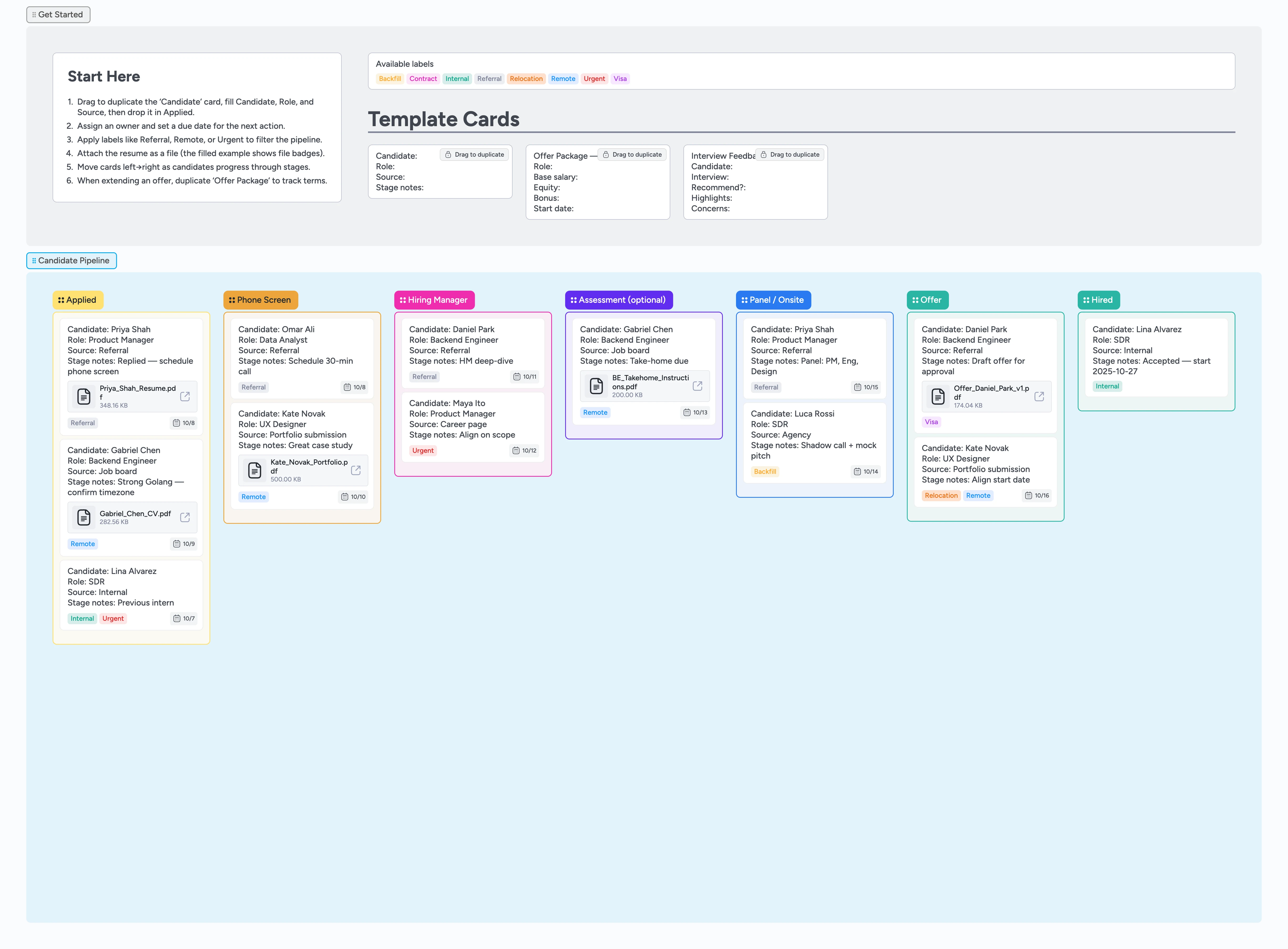 Hiring Pipeline Template