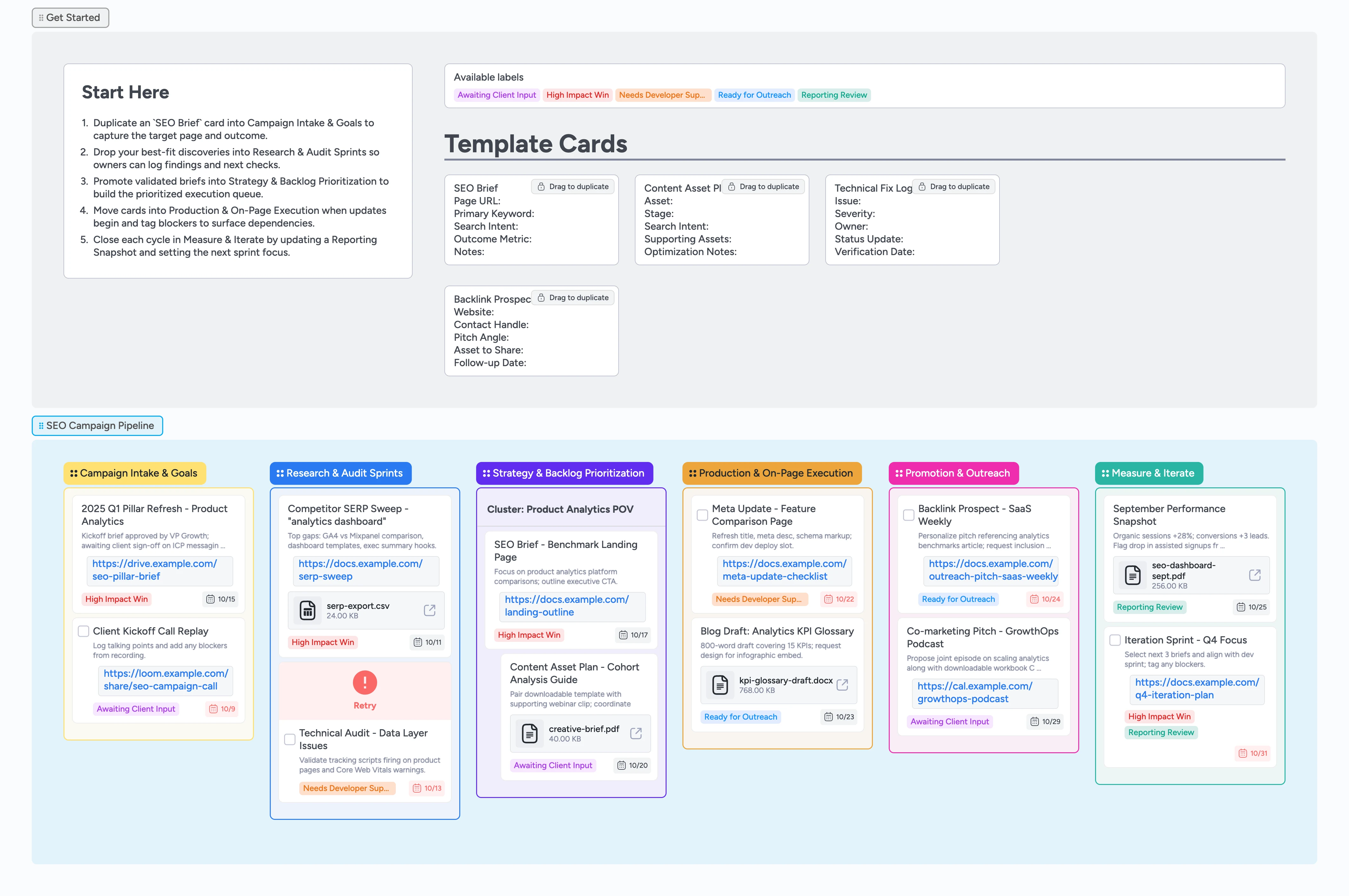 SEO Campaign Pipeline Template
