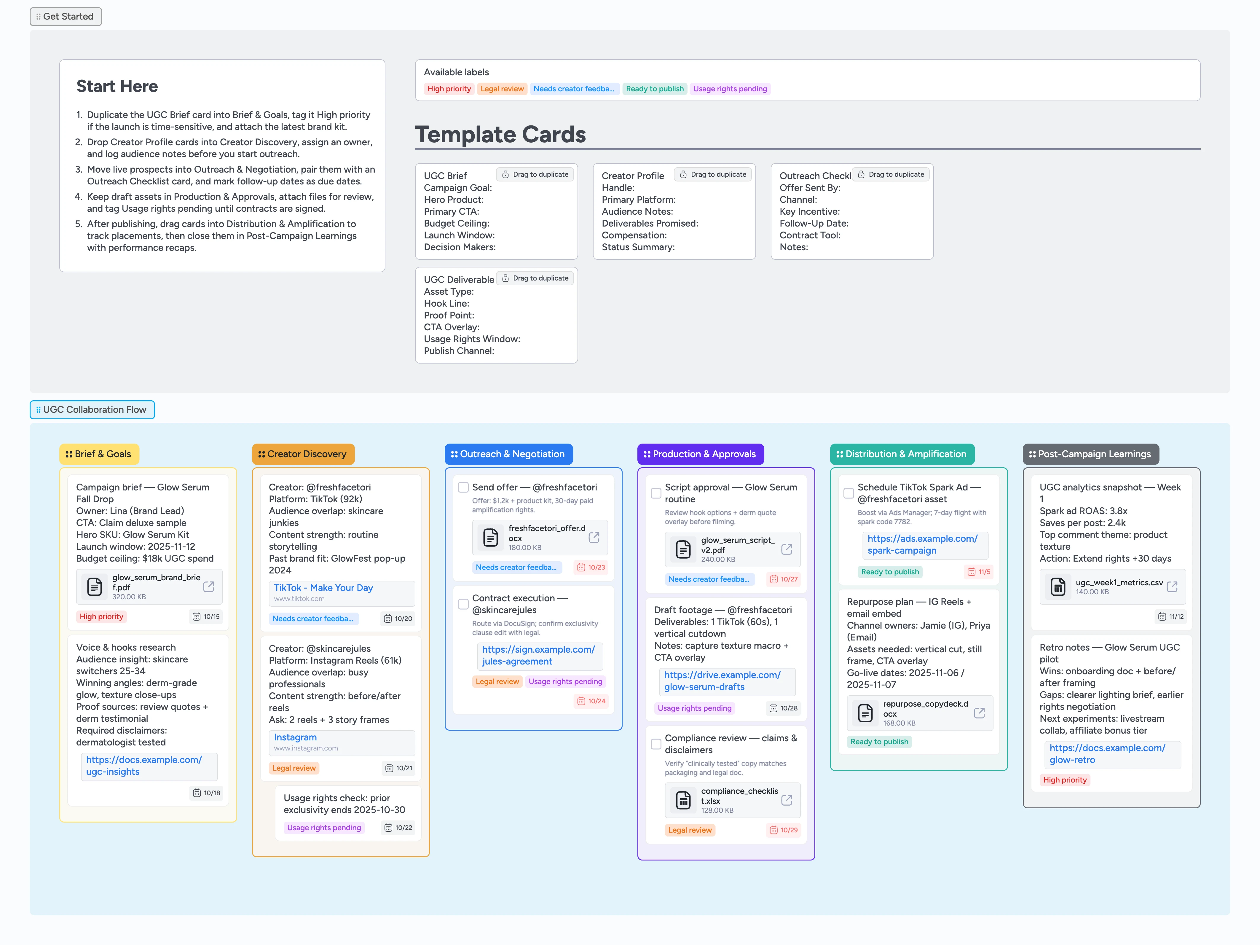 UGC Creator Collaboration Pipeline Template