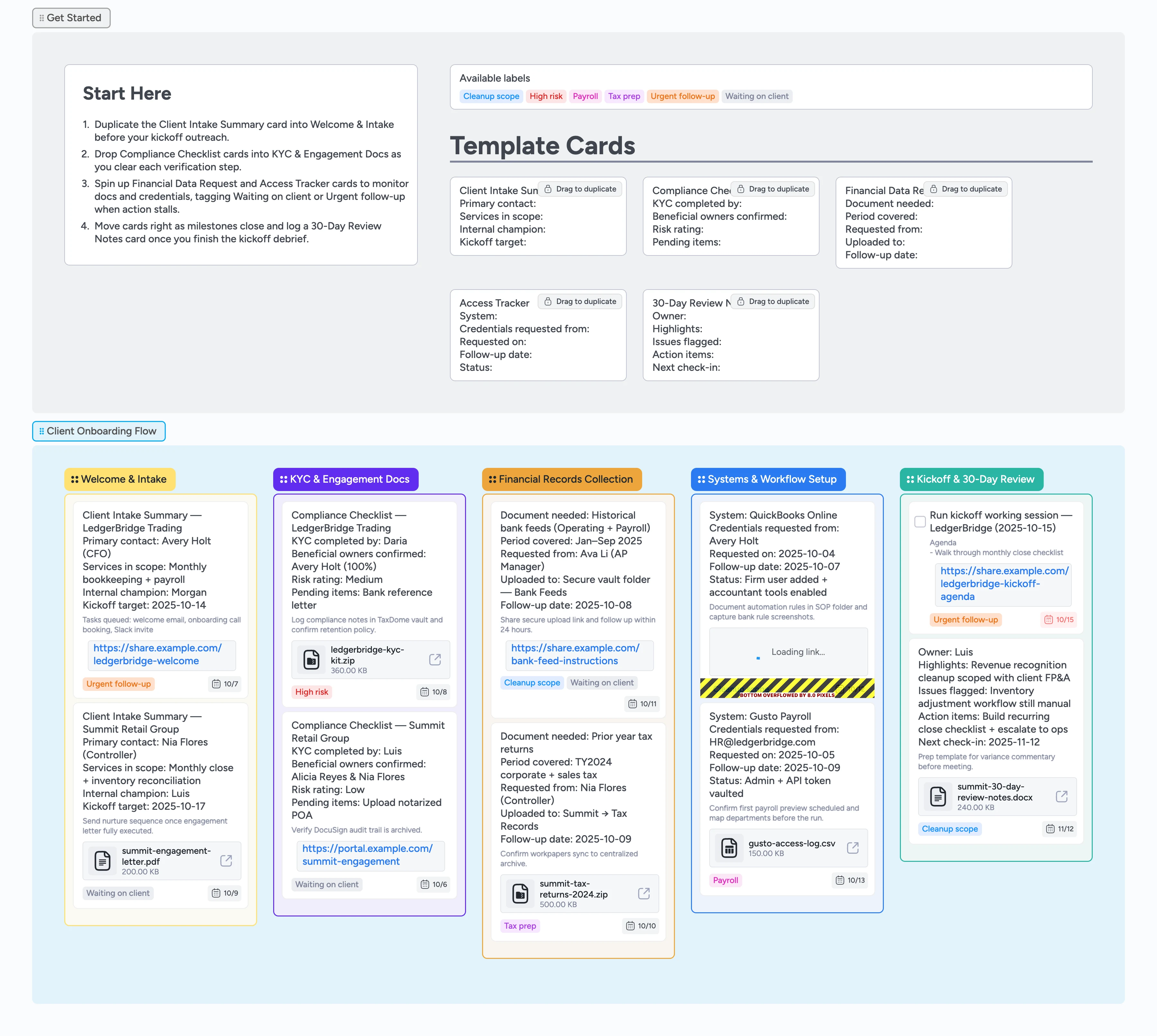 Accounting Firm Client Onboarding Flow Template