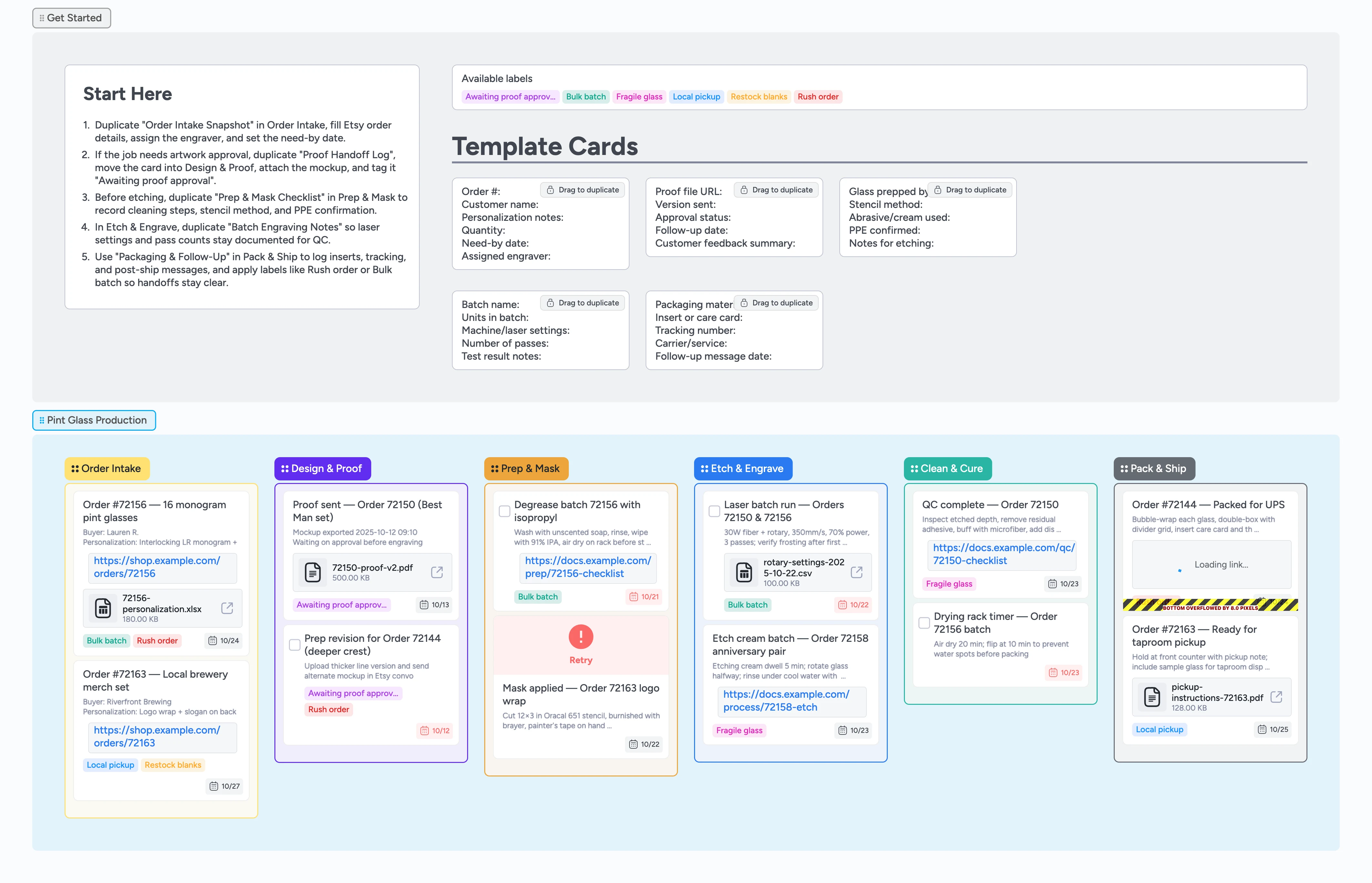 Etsy Pint Glass Production Template