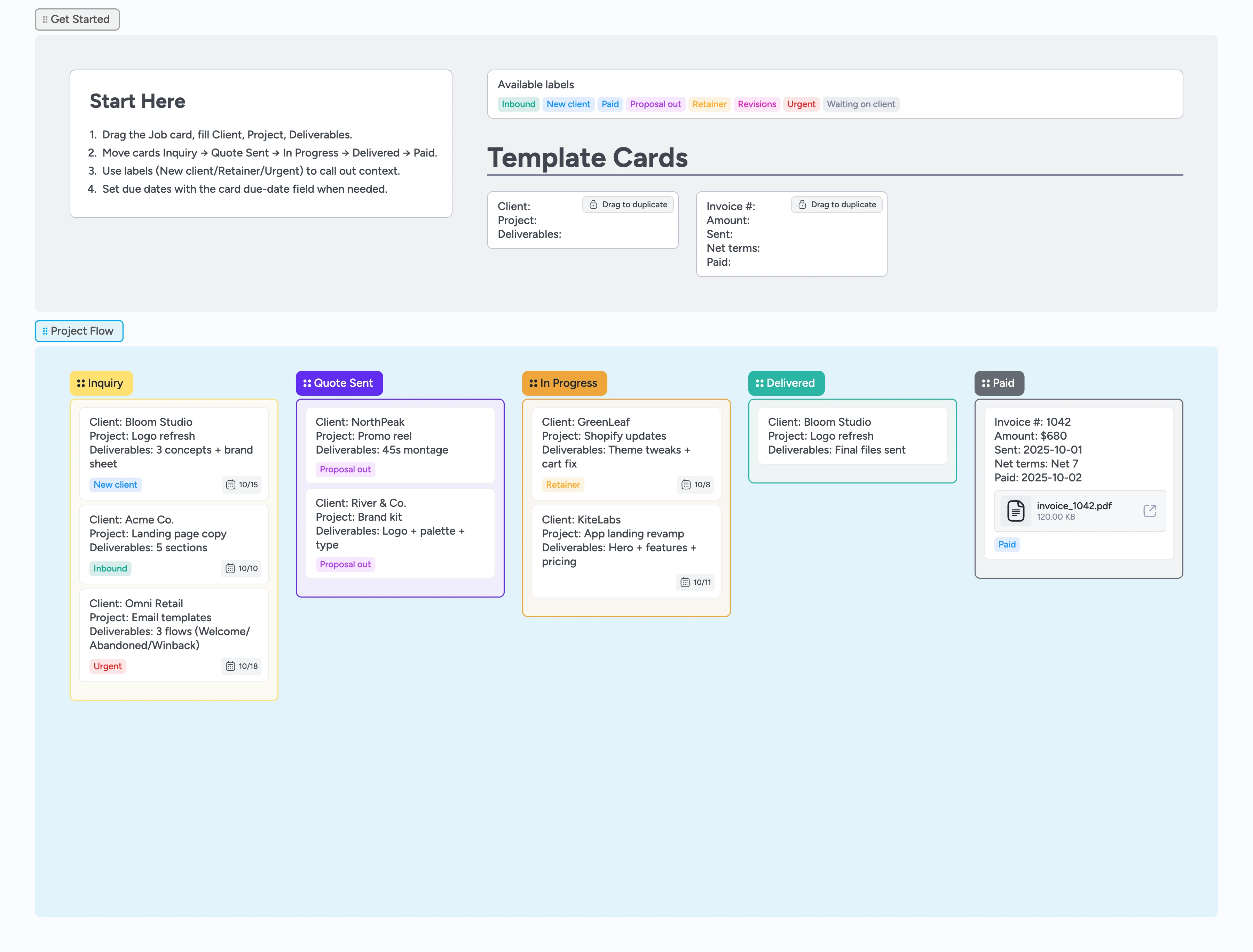 Freelance Job Tracker Template