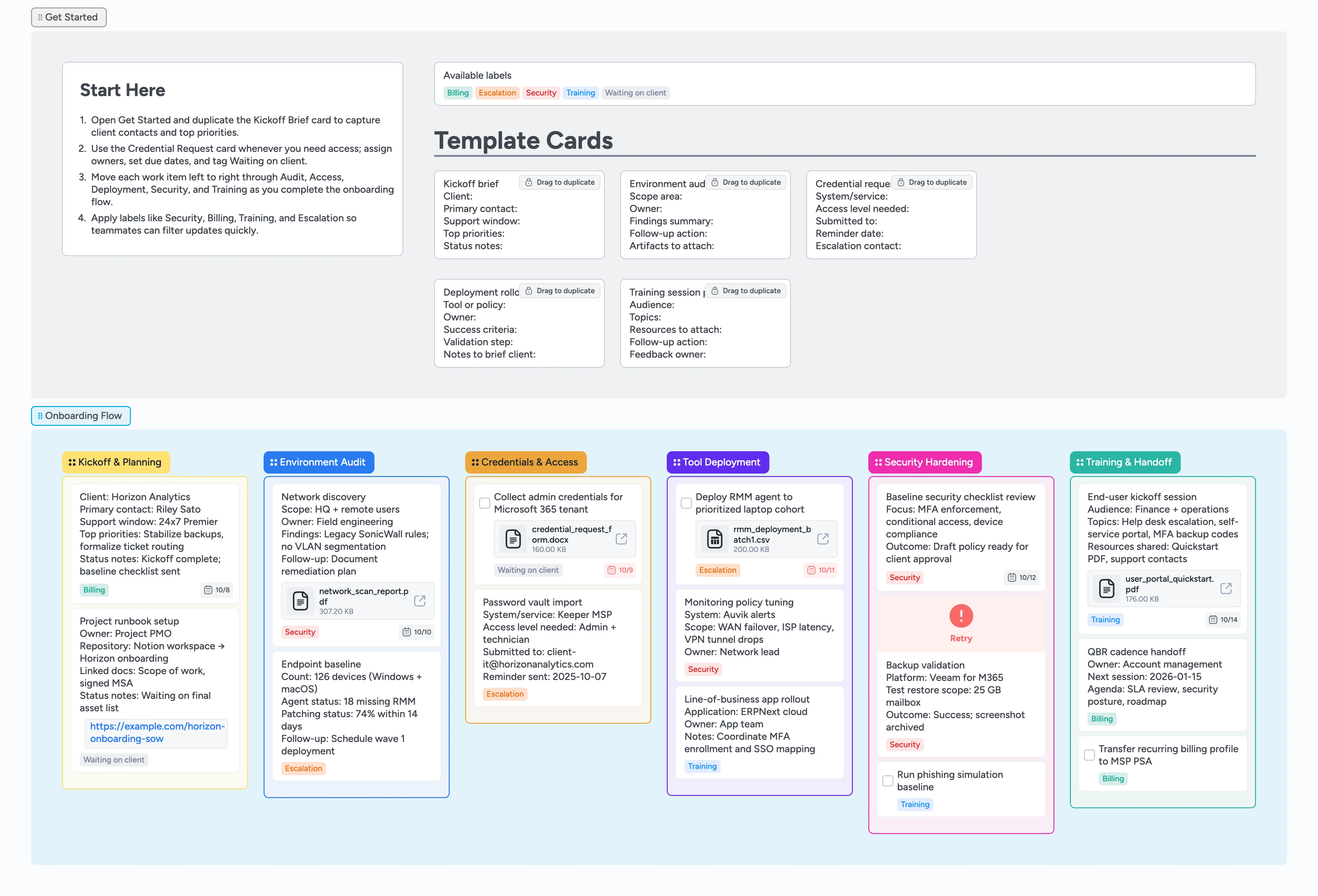 MSP Client Onboarding Flow Template