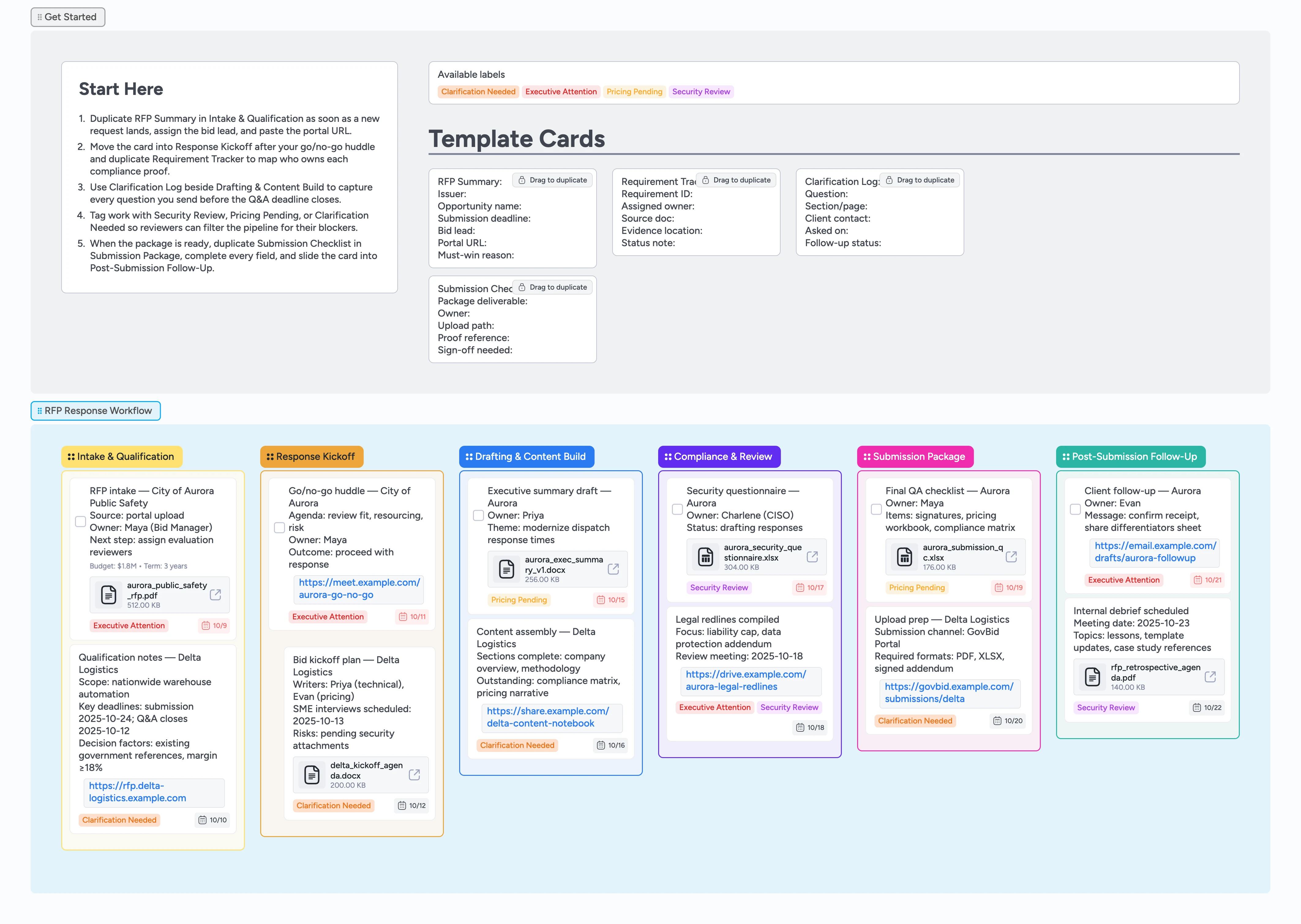RFP Response Pipeline Template